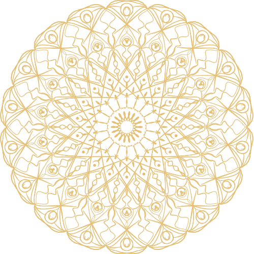 Geometric drawing of an outline square with sections divided by vertical, horizontal, and circle lines.