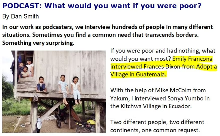 What would you want if you were poor?