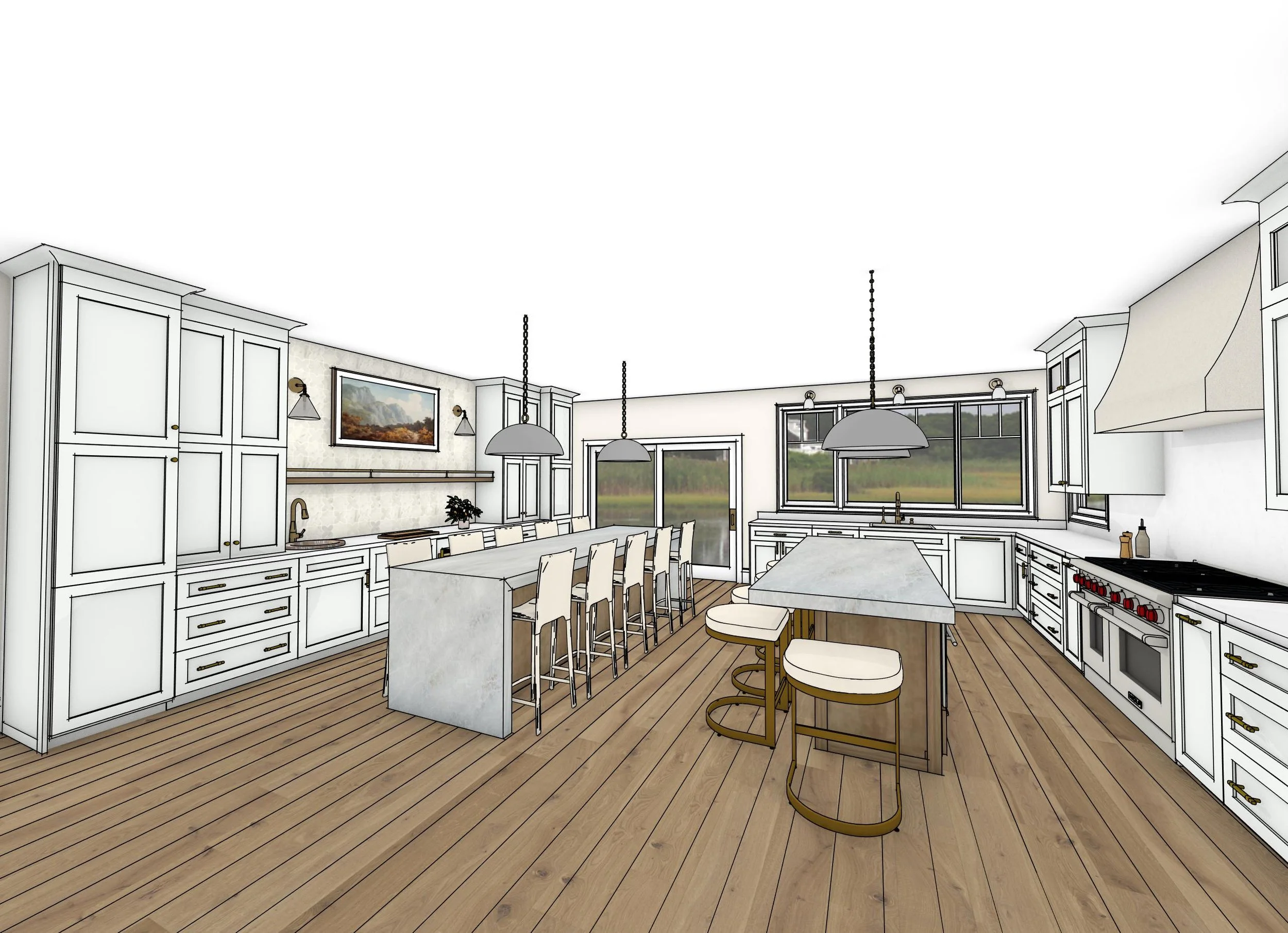 Kitchen 3D rendering