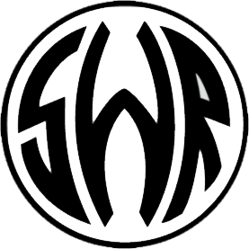 Stylized circular logo with the word 'SHWR' in black and white.