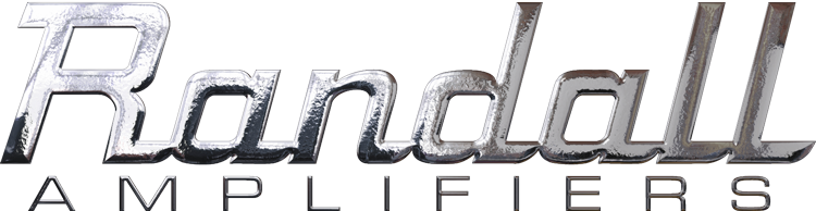 Close-up of the Randal Amplifiers logo in metallic text.