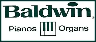 Baldwin logo with the words Pianos and Organs and a small piano icon