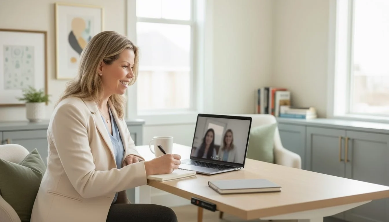 Sleep Specialist Elisha conducting neurodivergent sleep assessment during virtual parent coaching session.