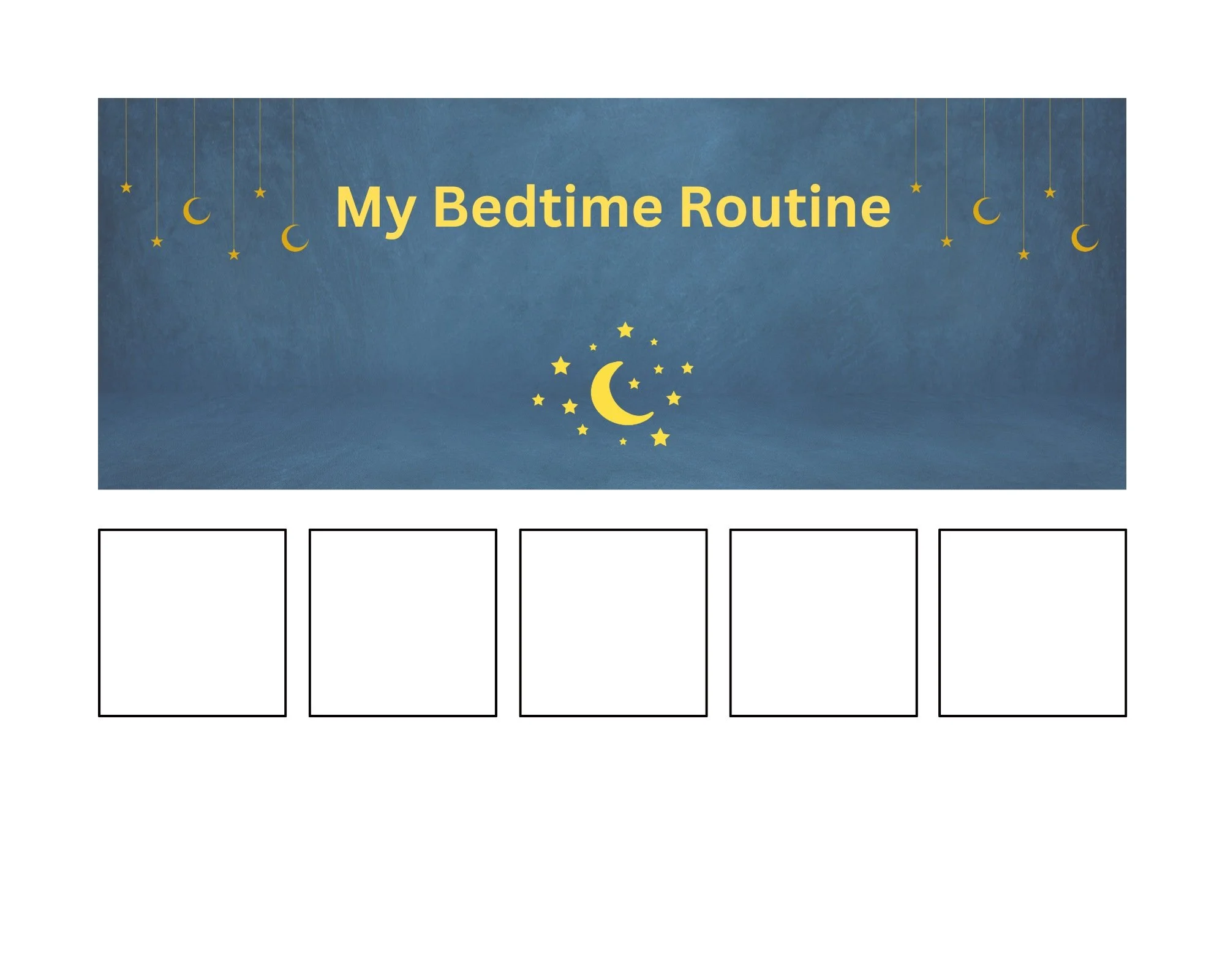 Blank bedtime routine visual schedule for free download.
