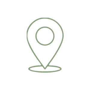 Outline of a map location marker icon on a black background