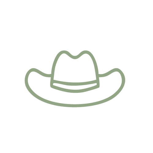 Simple line drawing of a cowboy hat