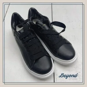 Alexander McQueen Oversized Sneakers Black Leather Mens Size IT 45 US 12 $315