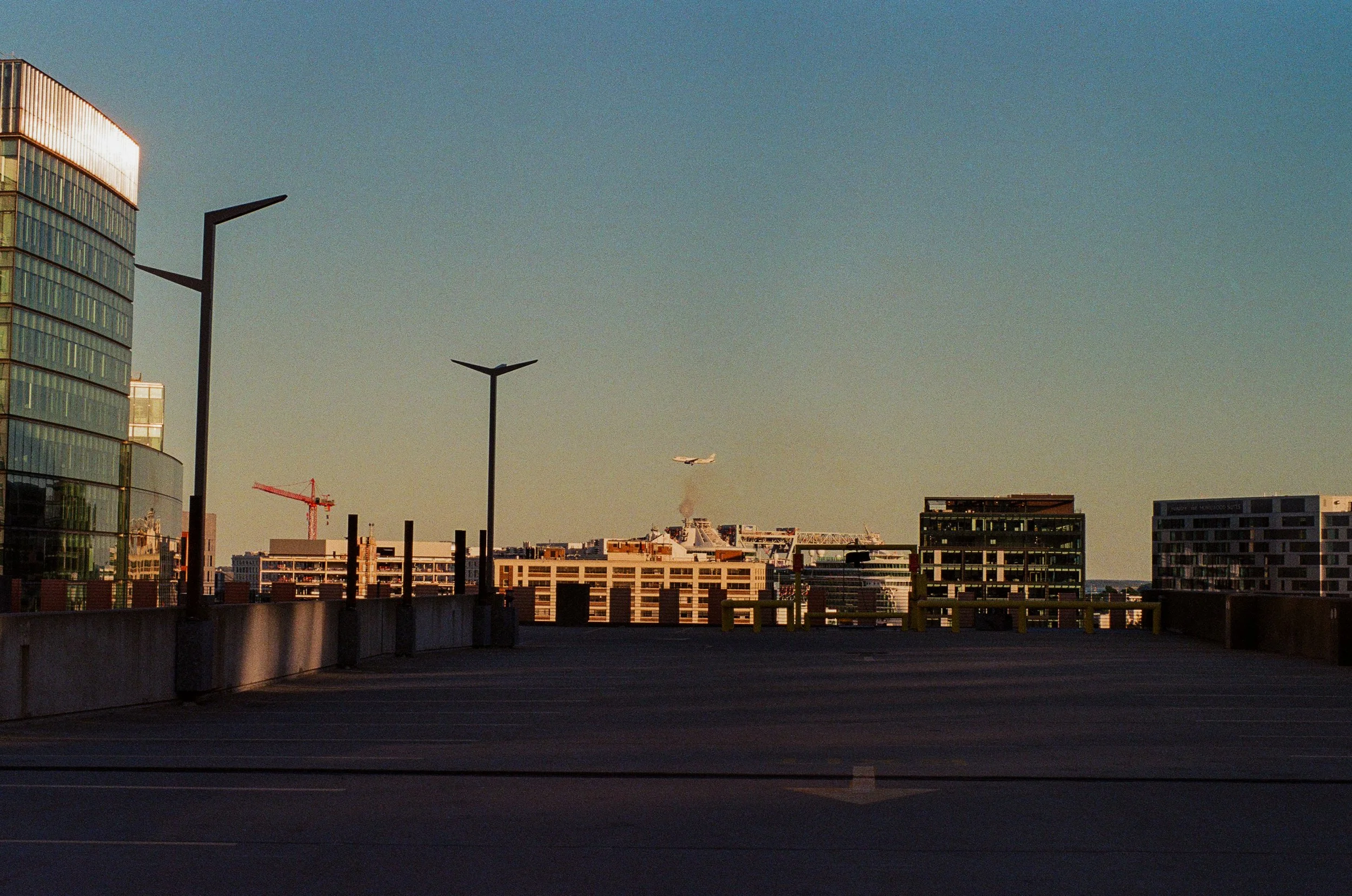 Boston Skyline with Plane