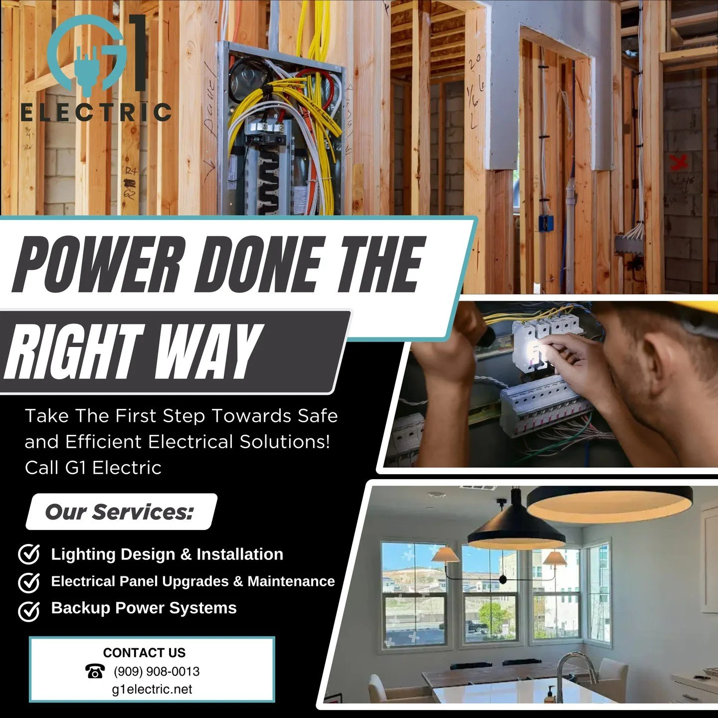 Power Done the Right Way with G1 Electric! 💡✨

From lighting design and electrical panel upgrades to backup power systems, we ensure your electrical solutions are safe, efficient, and done with precision! 🔧⚡

Take the first step toward reliable pow
