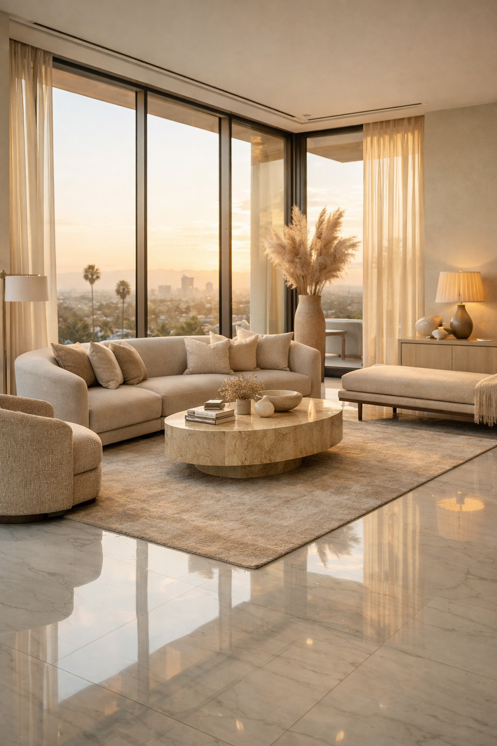 Bespoke residential cleaning of a modern luxury estate in Hollywood FL, highlighting fine finish preservation.