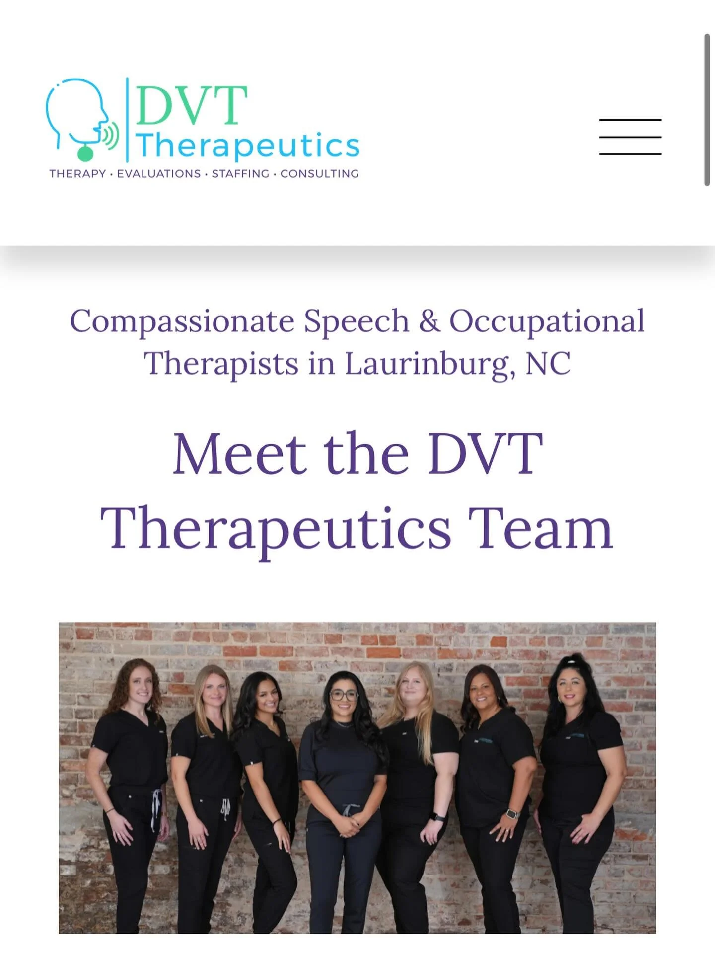 Have you gotten a chance to check out our new website yet??!! View it here: www.dvttherapeutics.com

Thanks for all your hard work @cuedcreative! 

#speechlanguagepathology #medslp #therapypractice #websitealert