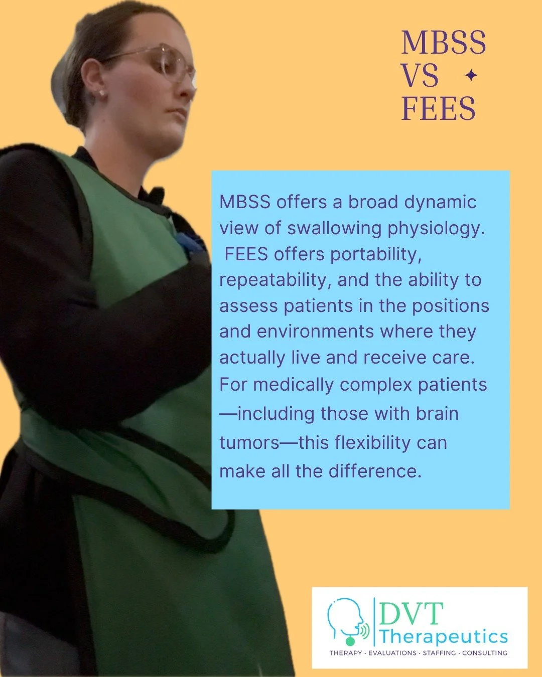 It's really not MBSS "versus" FEES. They both provide valuable information that needs to be considered for EACH individual patient rather than a blanket recommendation. Not even blanket for patients with certain diagnoses! 

We see each pat