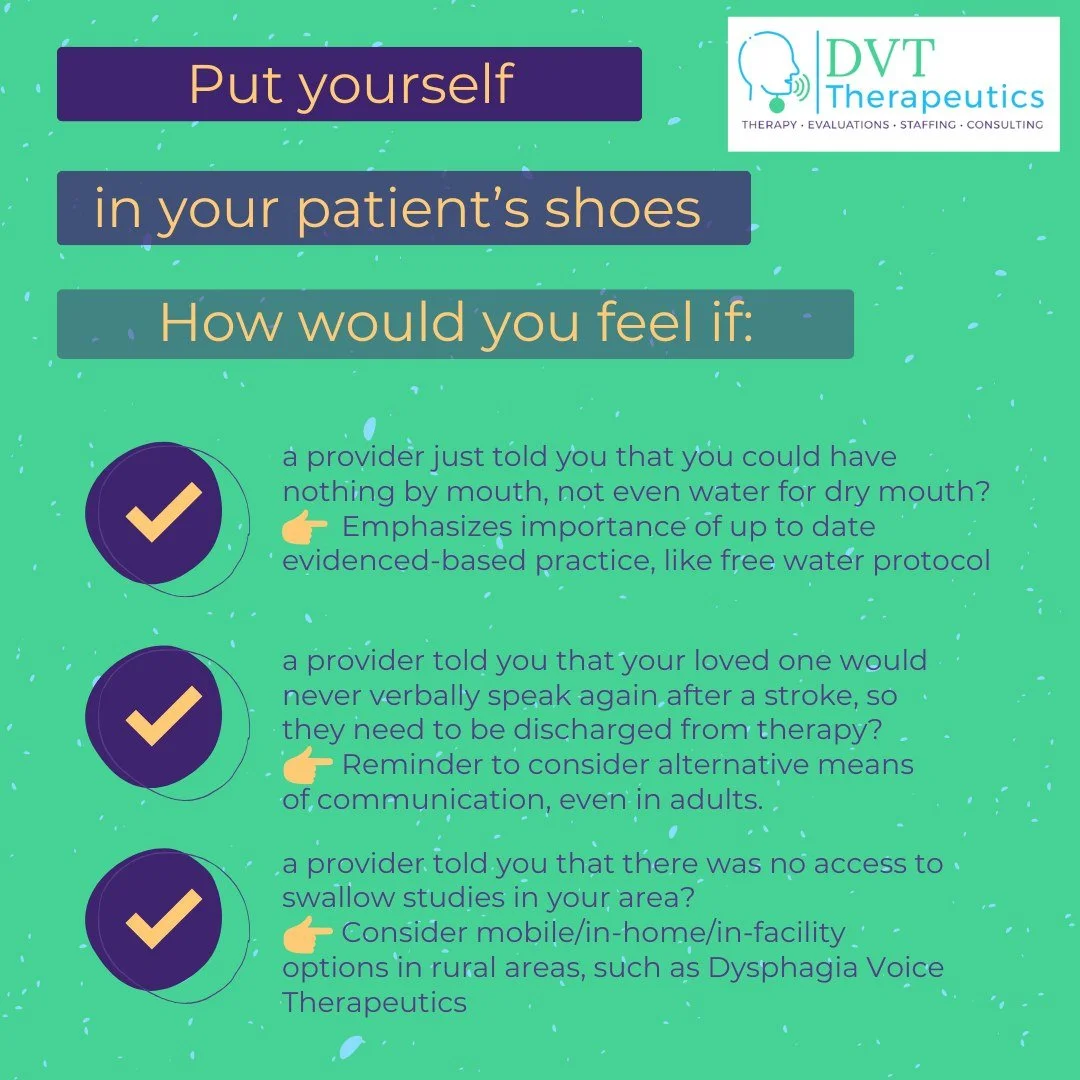 How would you feel if....? Asking myself this about me or a loved one helps me provide patient care in a way that I would want to be taken care of or see a loved one taken care of. 

Many times providing quality, thorough care can be praised as &quot