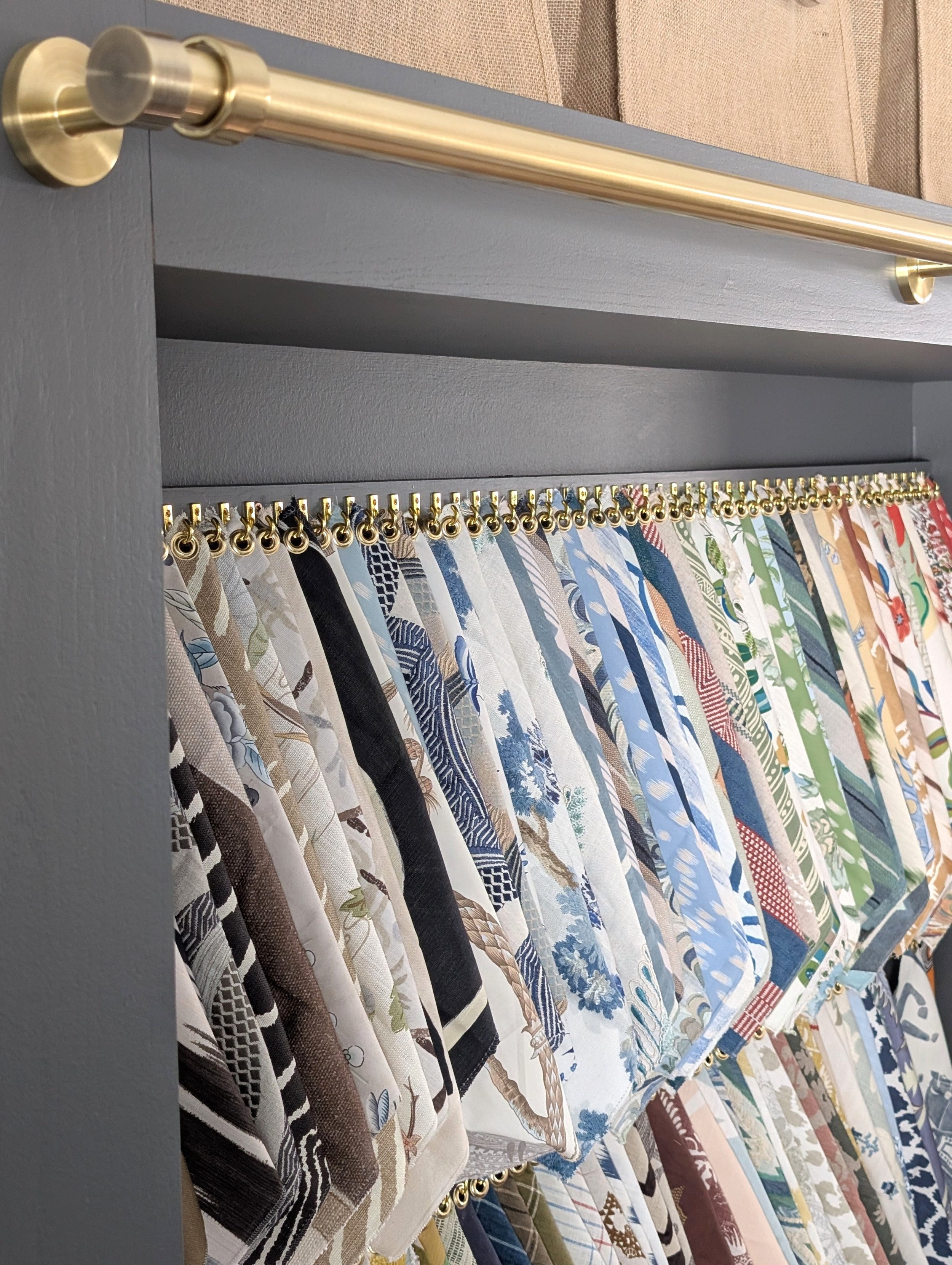 designer fabric displayed in La Wren Lane studio