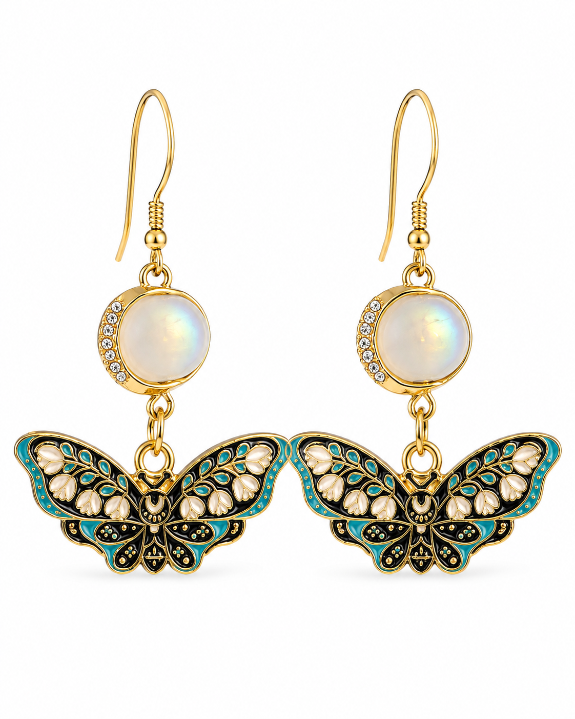 Moonveil Moth Earrings