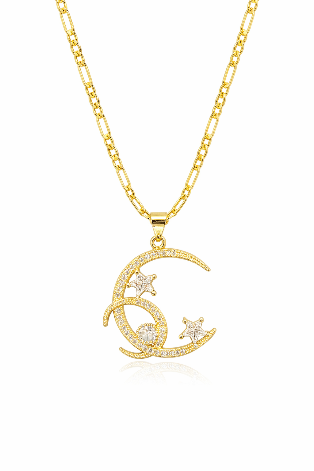 Double Celestial Crescent Moon Necklace