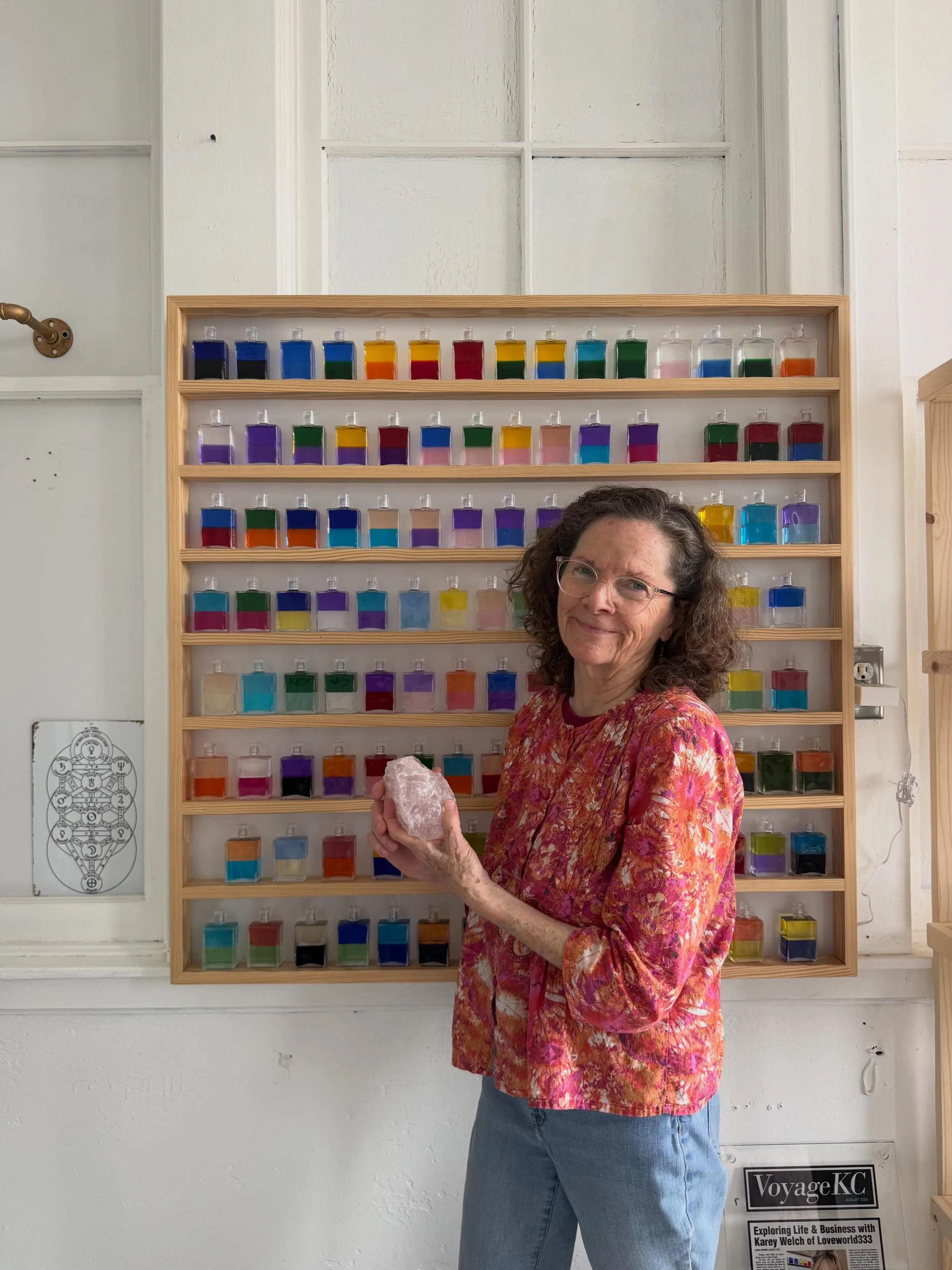 Over the last few months I have been working on bringing crystals to the set of equilibrium bottles at @theloveworld333&rsquo;s sanctuary of color + light. 

It was incredibly important to me that the crystals be locally and ethically mined. A big th