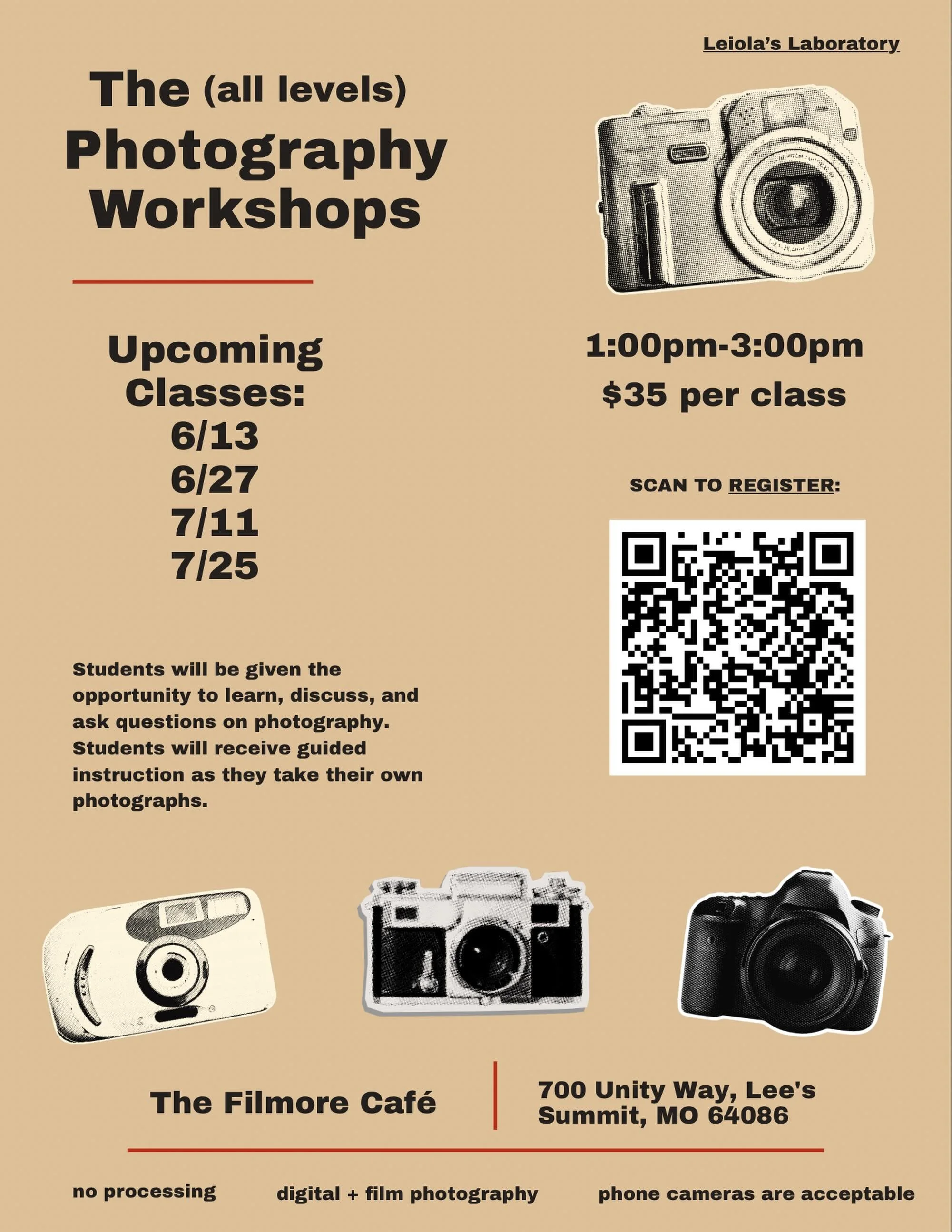 Upcoming Photography Workshops! Registration Link in Bio📸