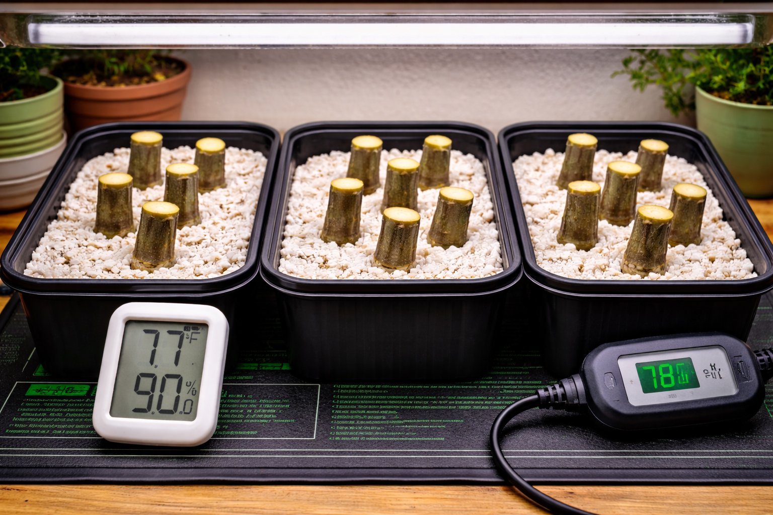 Heat Mats, Light, and Temperature for Rooting Success