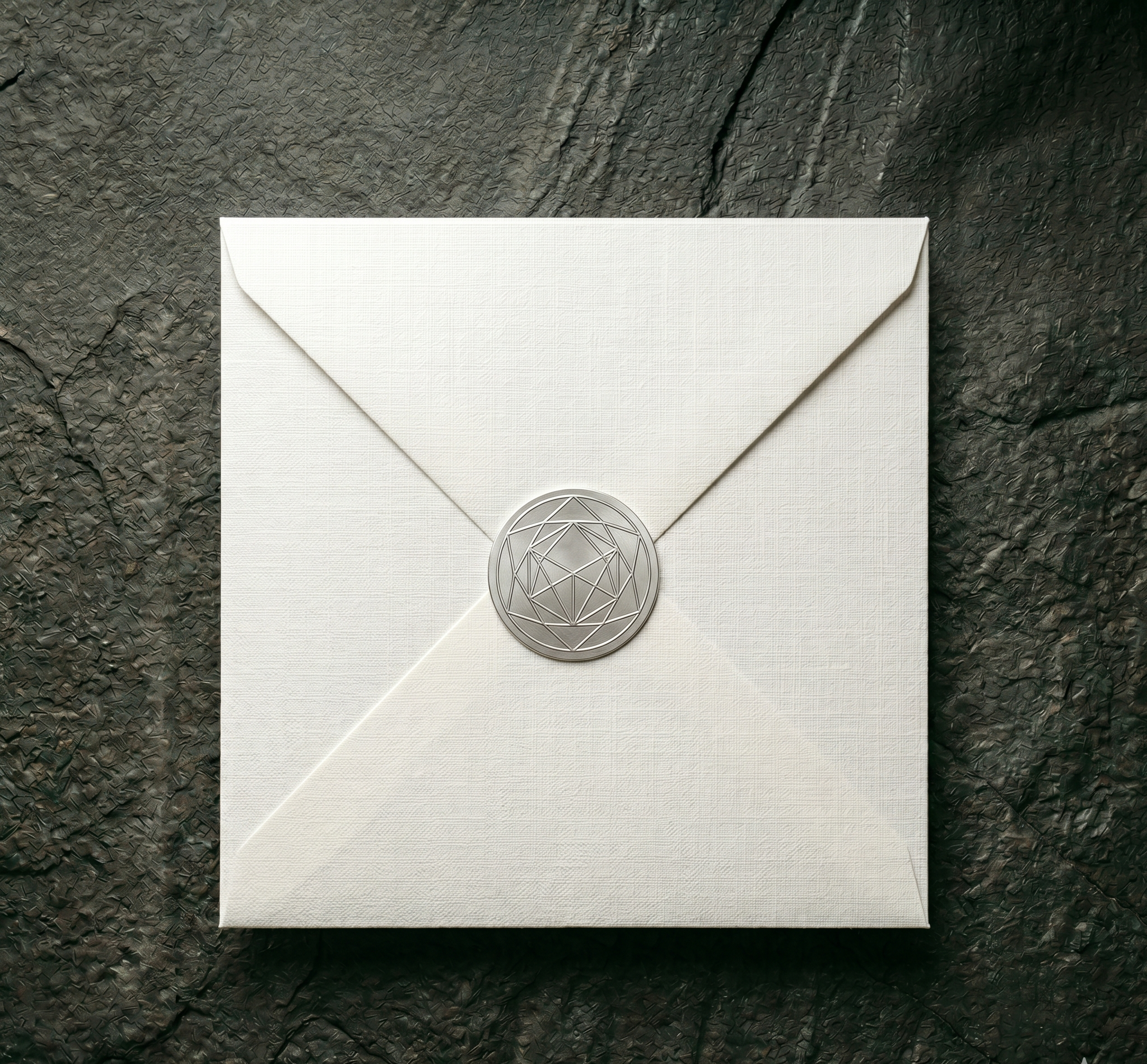 Spiritspective - Sealed White Envelope on Dark Concrete - Strategic Spiritual Consulting Artifact