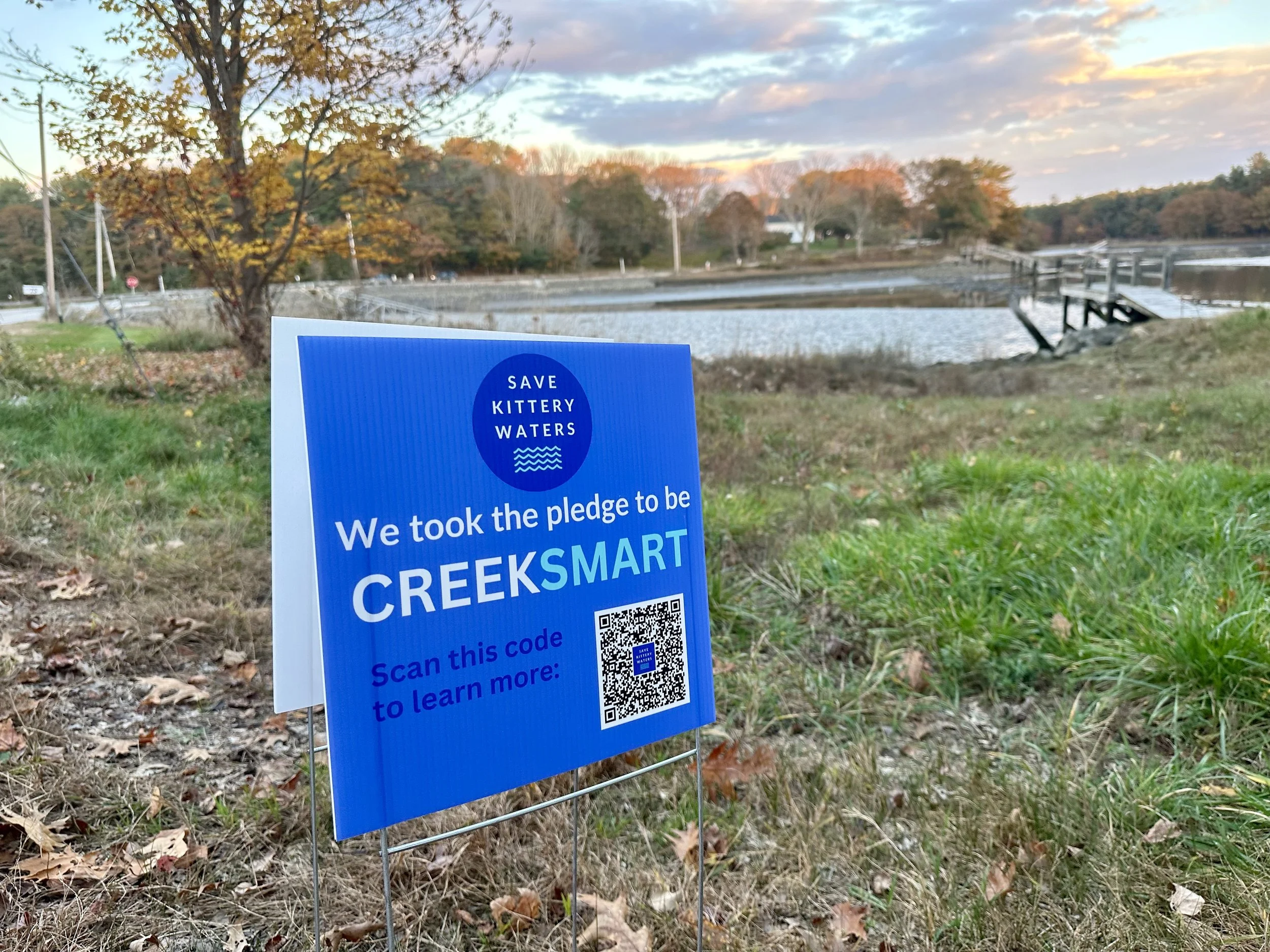 Creek Smart sign in yard