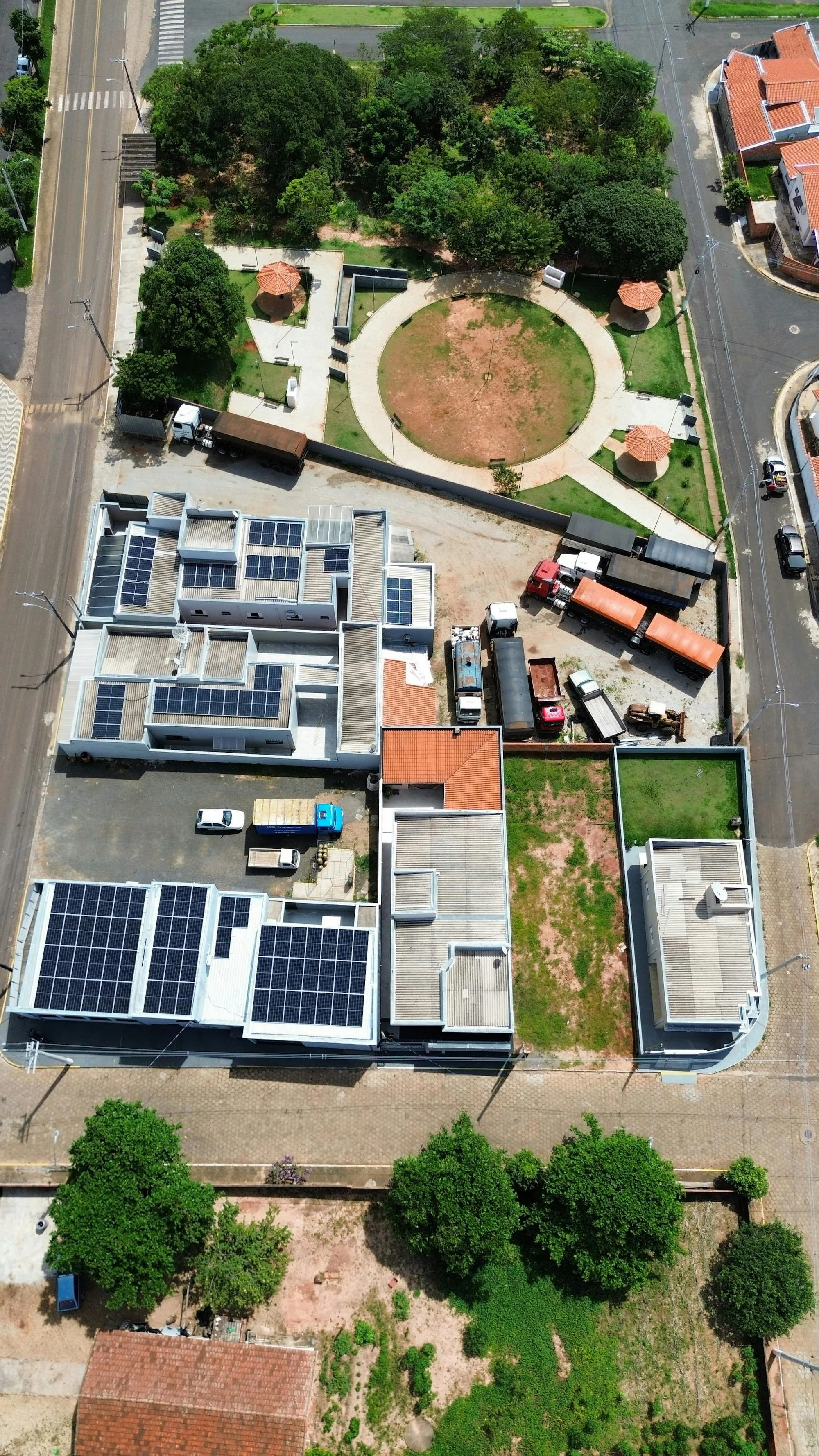 Image of solar panels an multiple buildings