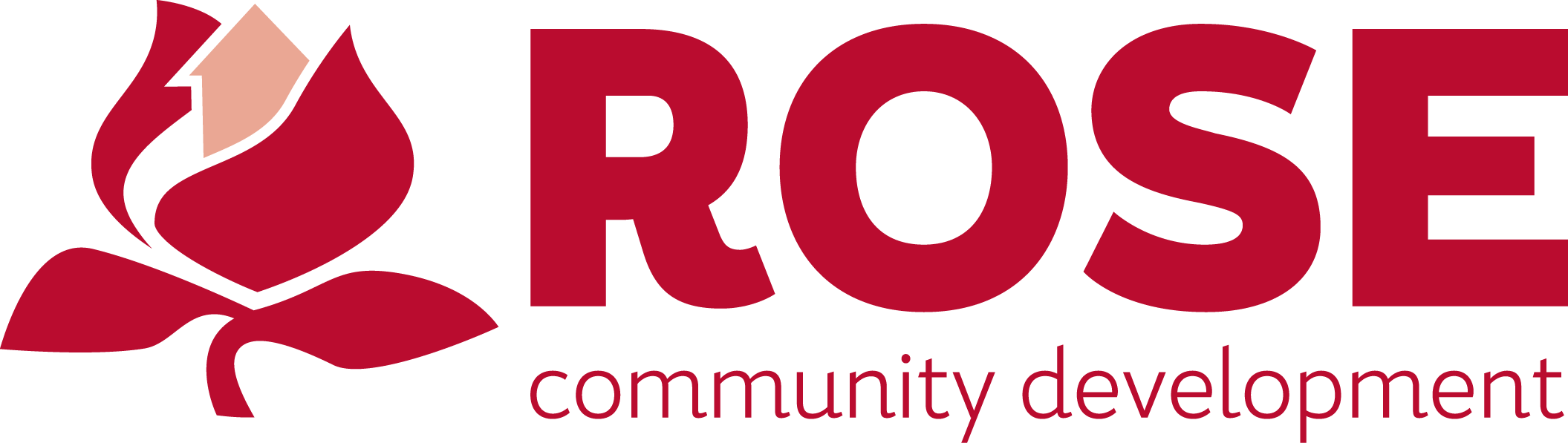 Rose Community Development Logo iwth image of a rose with a house emerging from it.