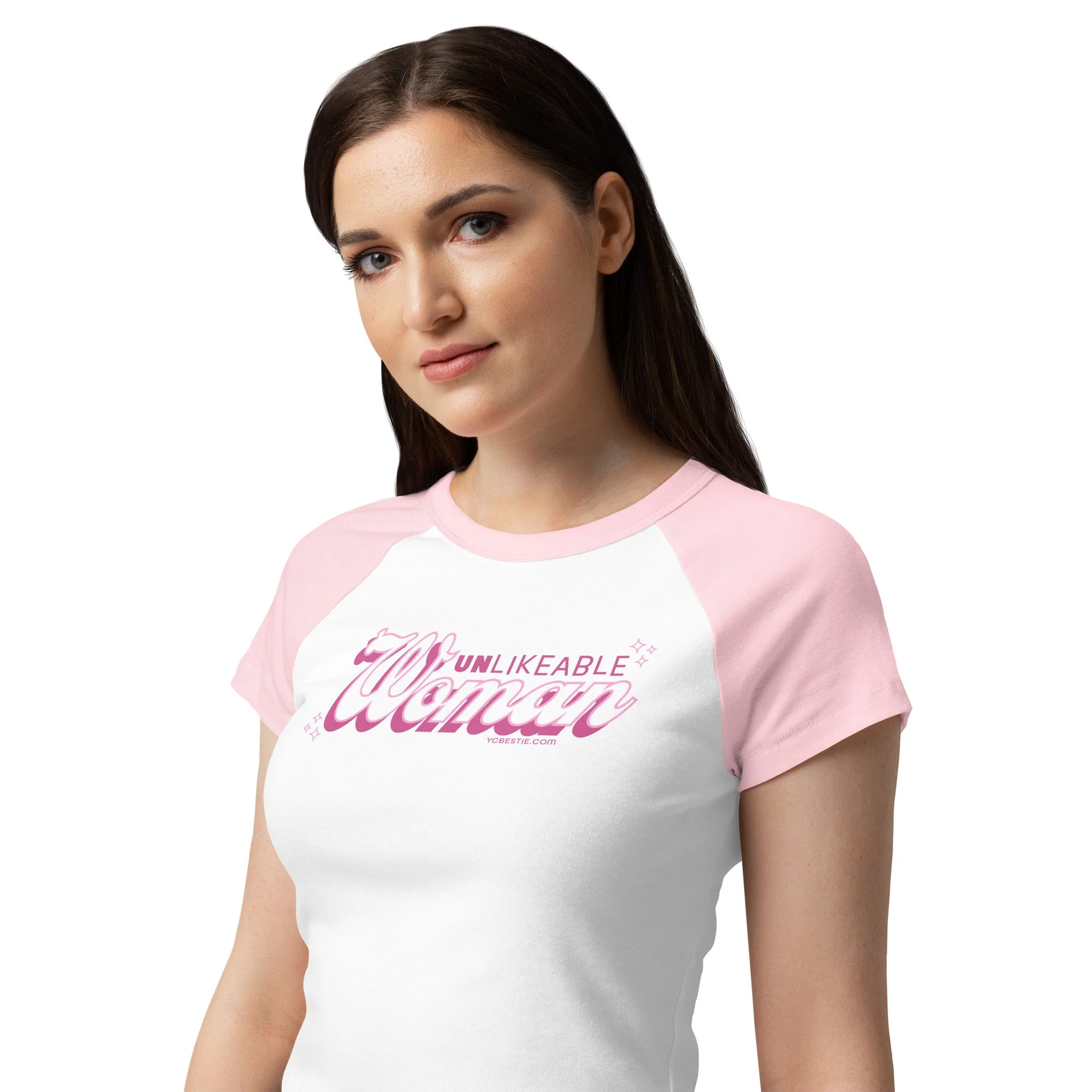 Unlikeable Woman Raglan Baby Tee [WHITE]