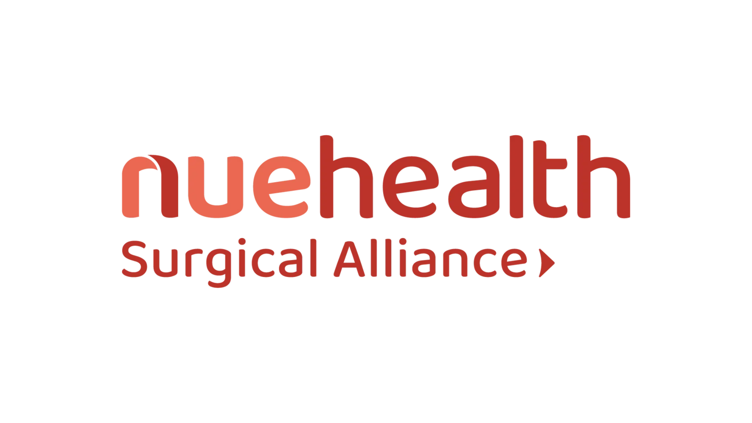 NueHealth Surgical Alliance logo with the words ‘nuehealth Surgical Alliance’ in orange and a right-pointing arrow.