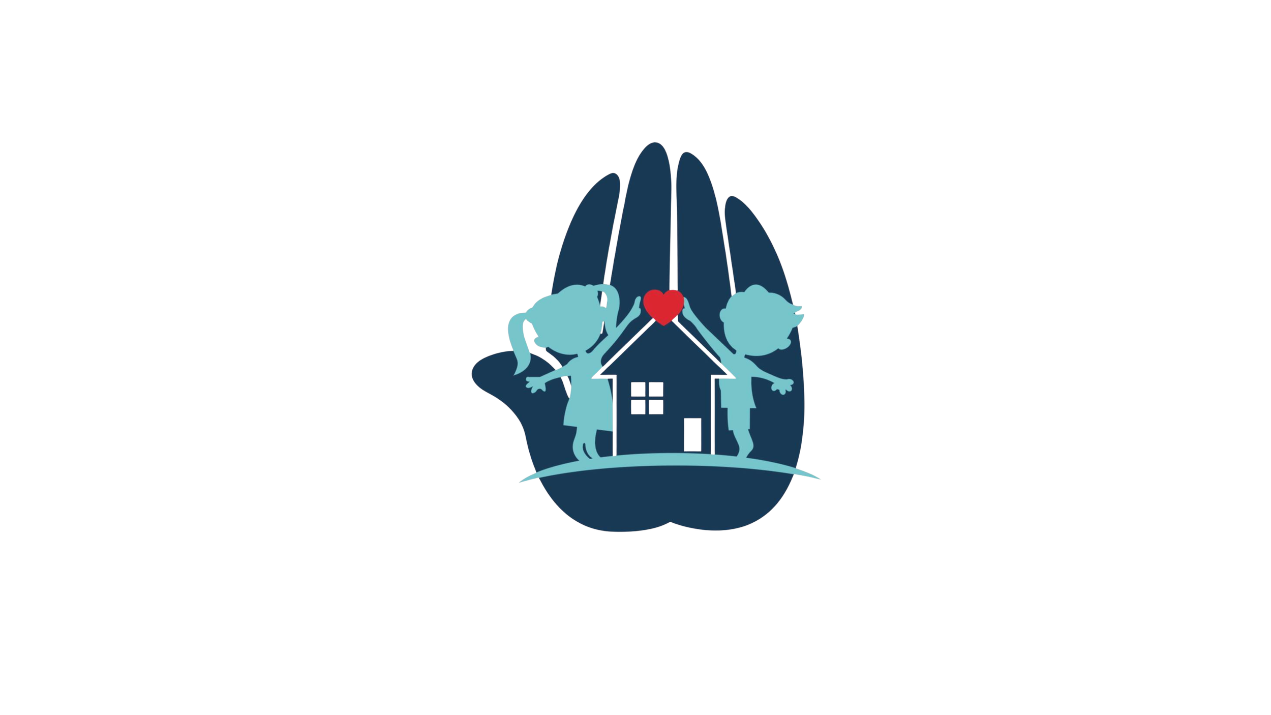 In His Hands Children’s Home logo showing protective hands surrounding children and a house with a heart above it, with the text ‘In His Hands Children’s Home.