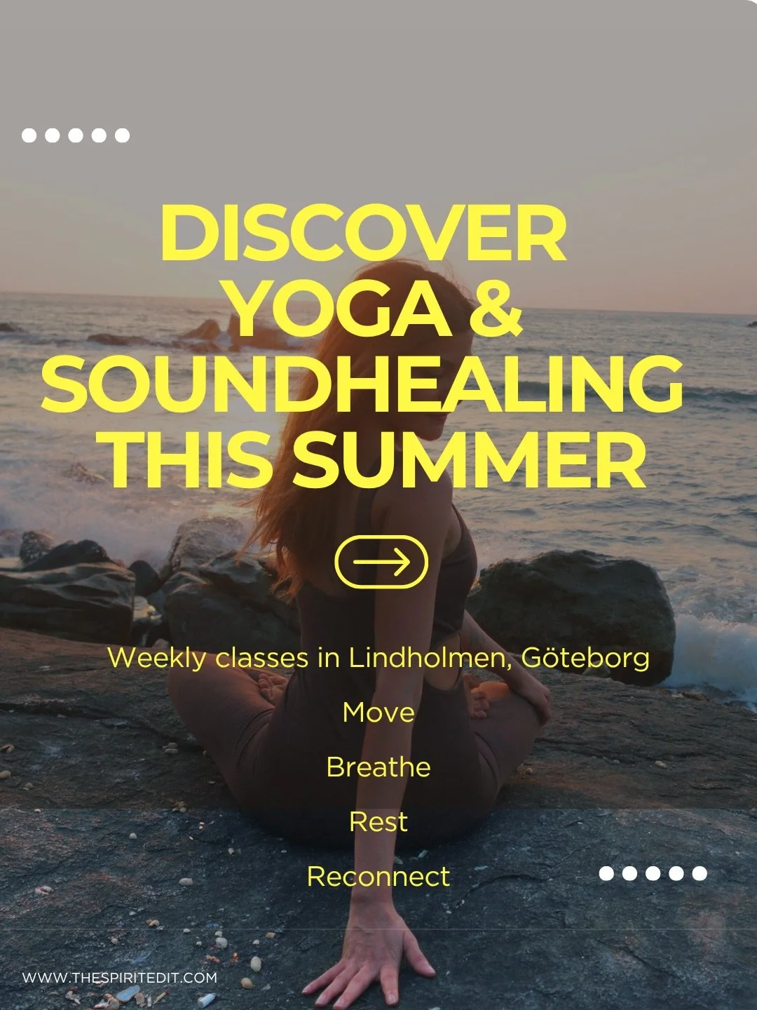 🌿 DISCOVER YOGA &amp; SOUND HEALING THIS SUMMER 🌿

This summer, I&rsquo;m opening the doors to a full schedule of yoga, breathwork, meditation, sound healing and wellness workshops in Lindholmen.🤗✨

Whether you&rsquo;re completely new to these pra