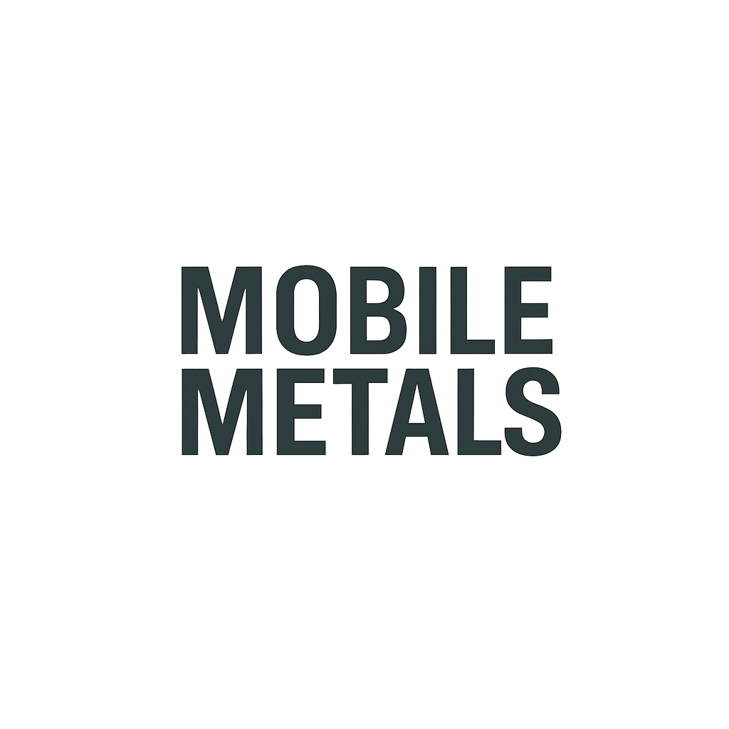 Graphic with the words "Mobile Metals" in bold black letters on a white background.