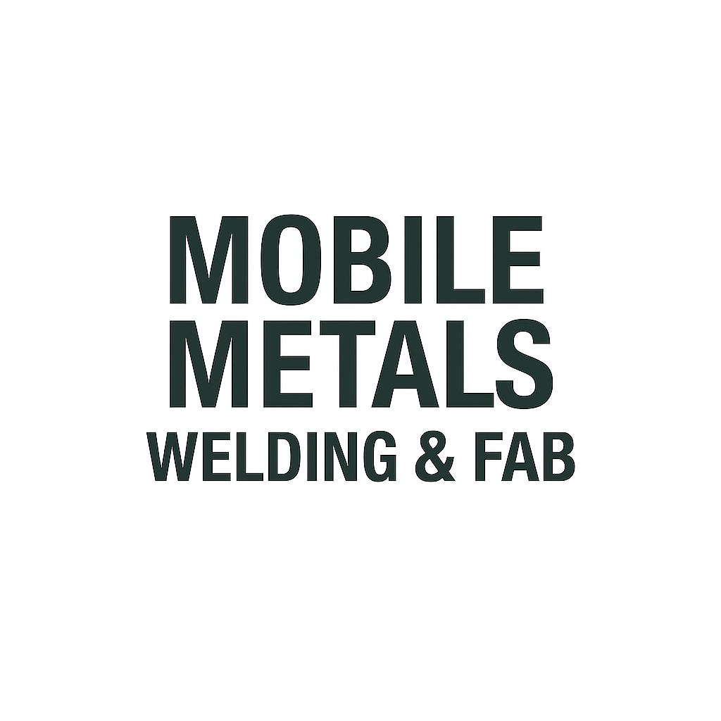 Logo for Mobile Metals Welding & Fab company with black text on a white background.