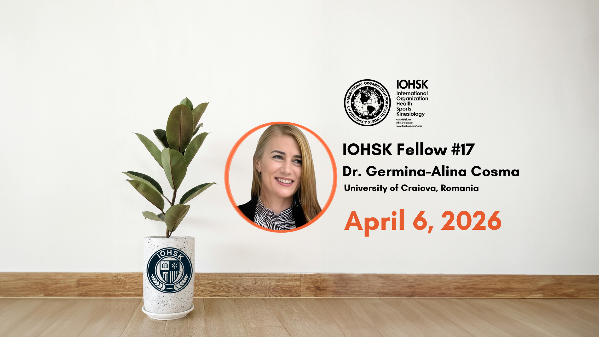 IOHSK Announces Its 17th Fellow: Dr. Germina-Alina Cosma, University of Craiova, Romania