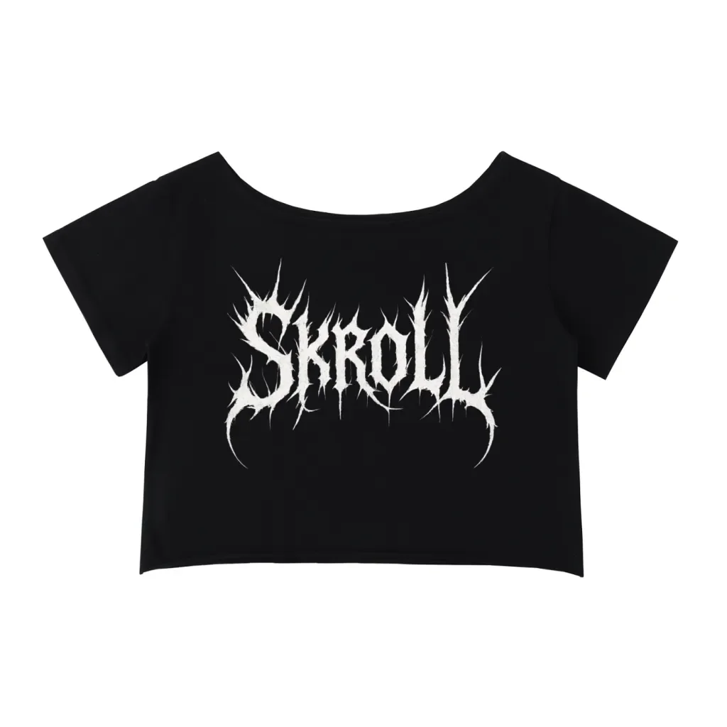 DEMONIC Off-Shoulder Rolled Hem Cotton T-Shirt Front.webp