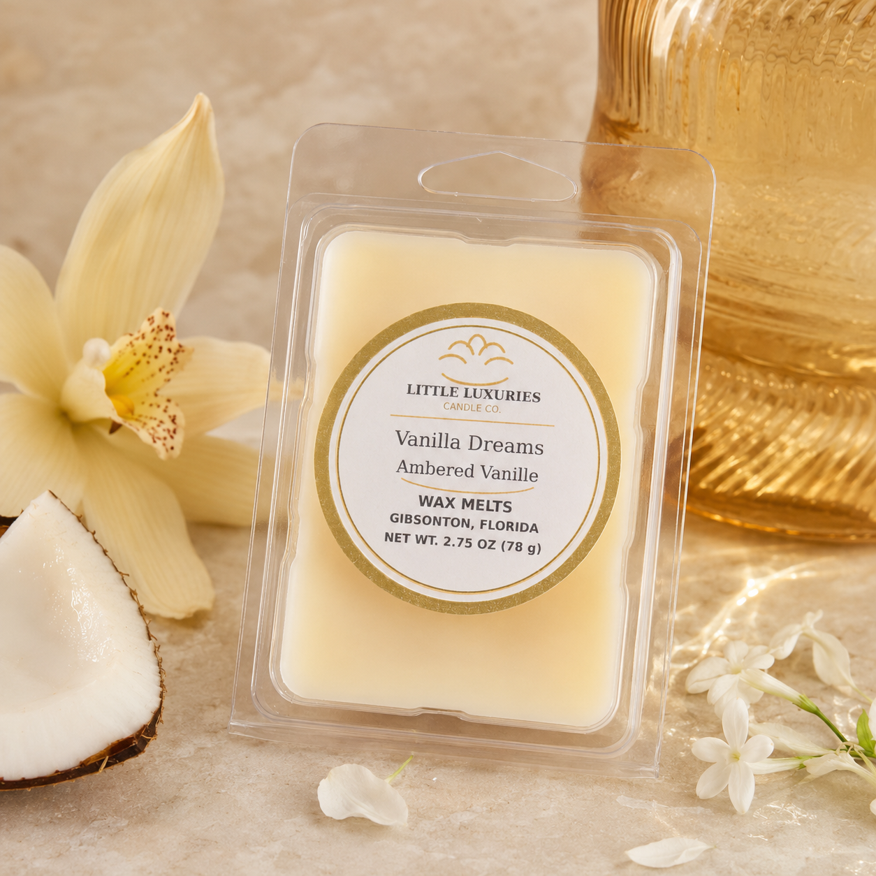 Vanilla Dreams — Ambered Vanille  6pc  Soy Wax Melts