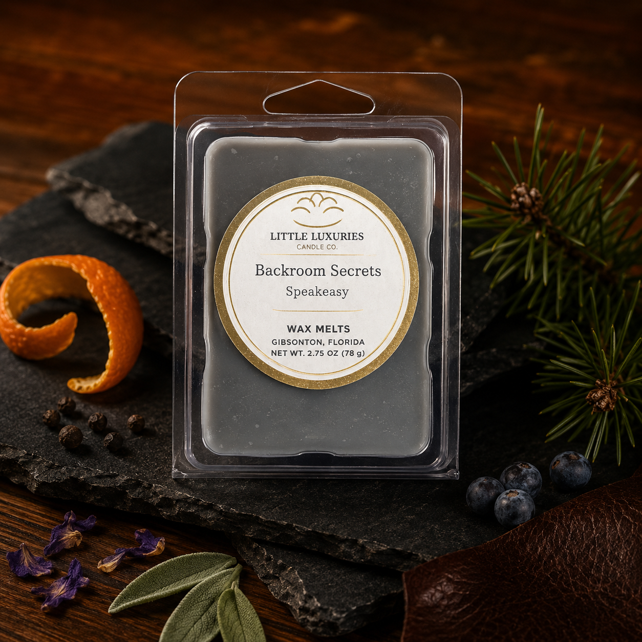 Backroom Secrets — Speakeasy  Soy Wax Melts 6pc Clam Shell