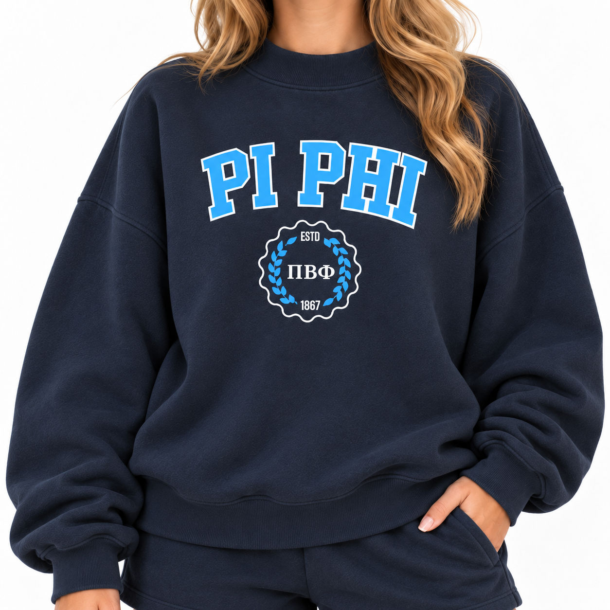 Navy Pi Phi mockneck sweatshirt.png