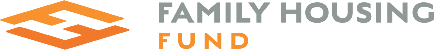 Logo for the Family Housing Fund with stylized orange and black graphic above the text