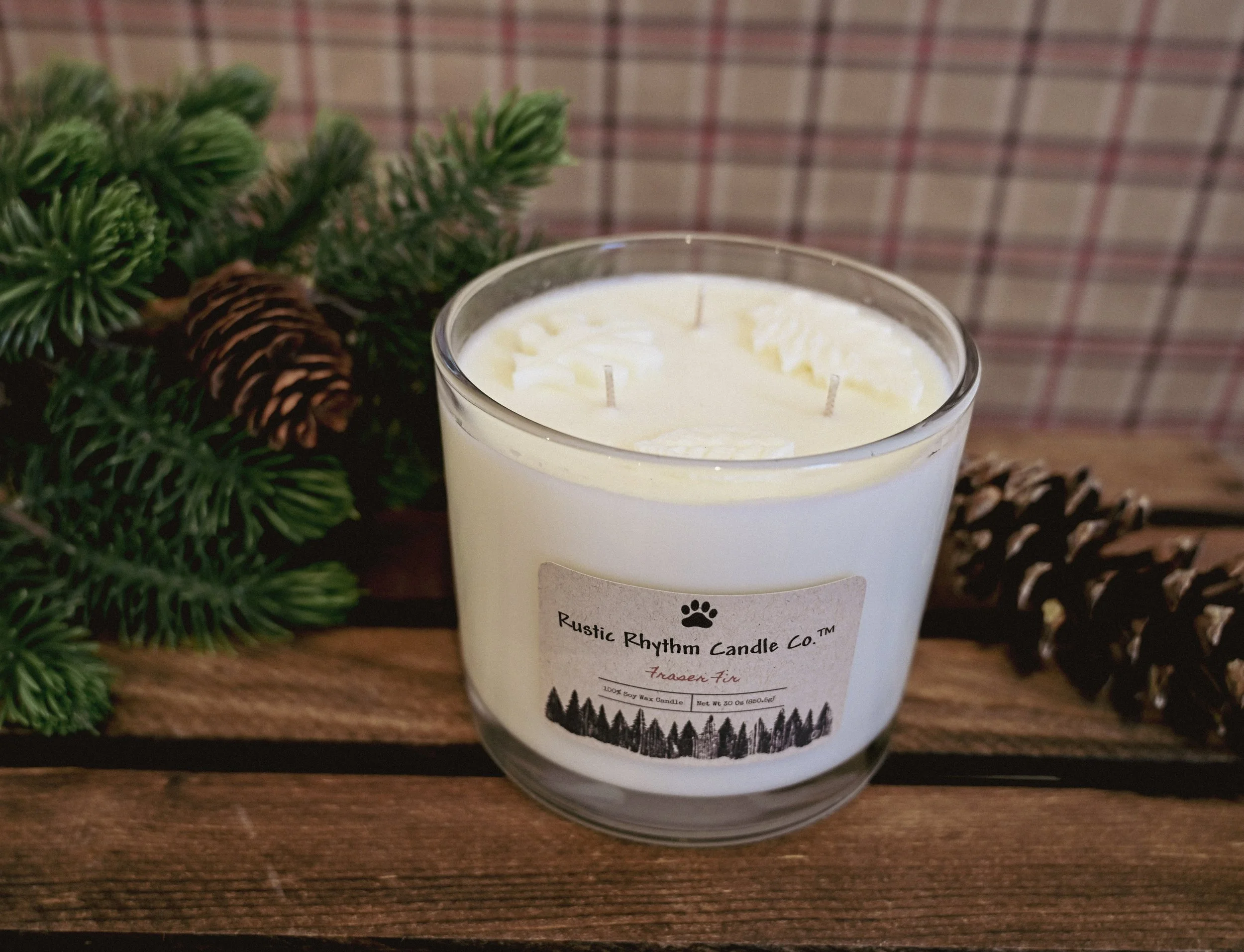 Rustic Rhythm Candle Co.™ three wick candle displayed