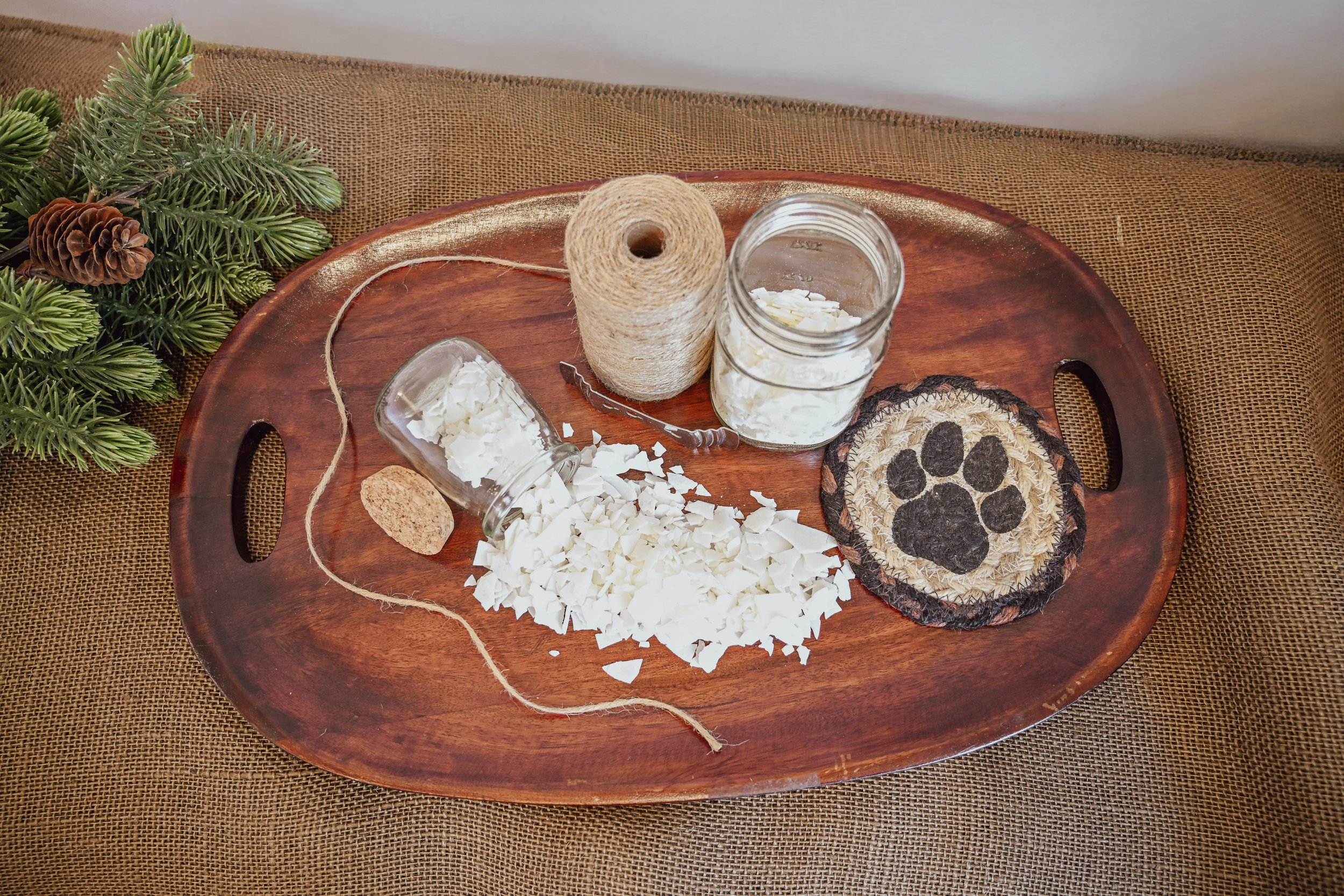 candle making material on a board