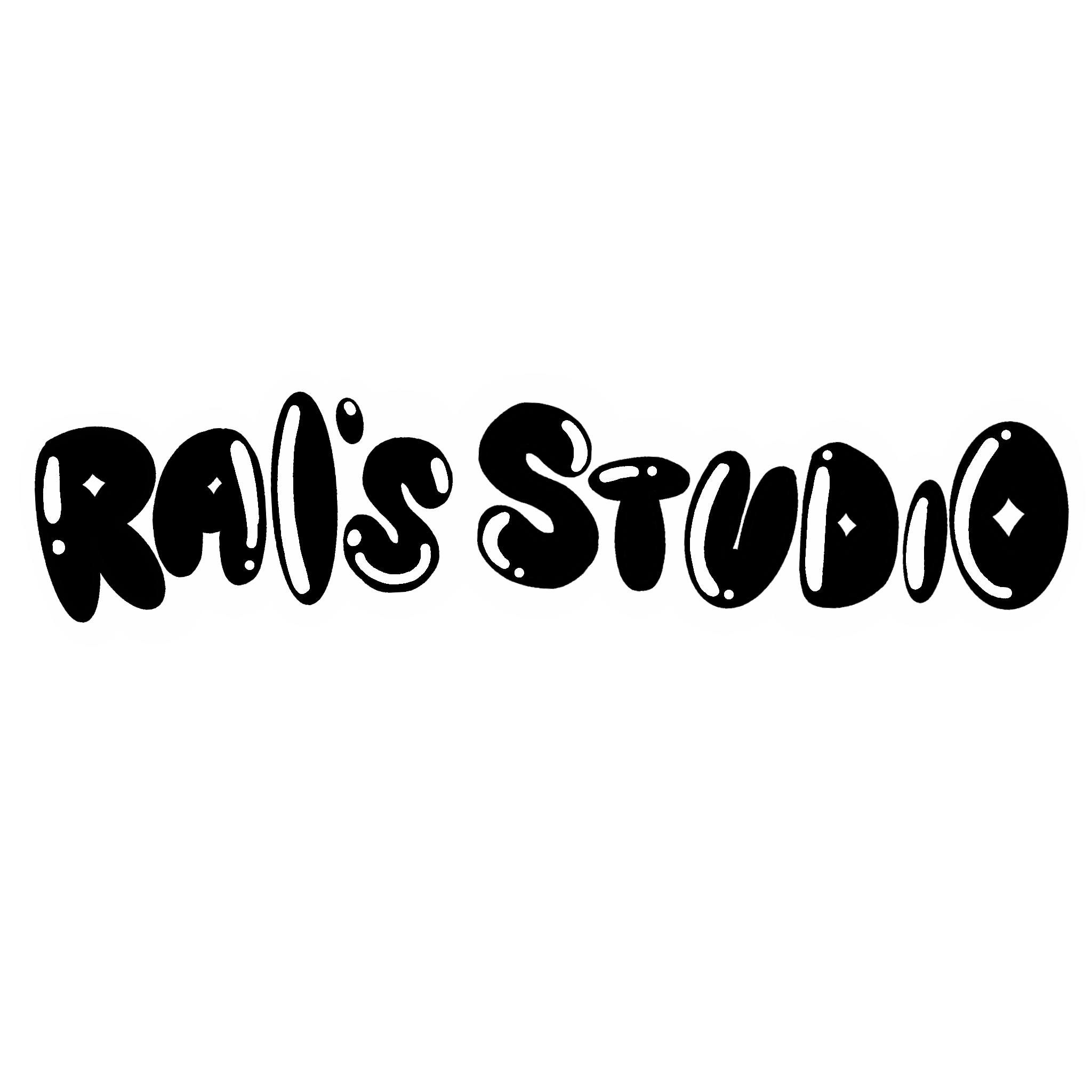 Black and white logo with the text 'Rolls Studio' in a bubbly, stylized font.