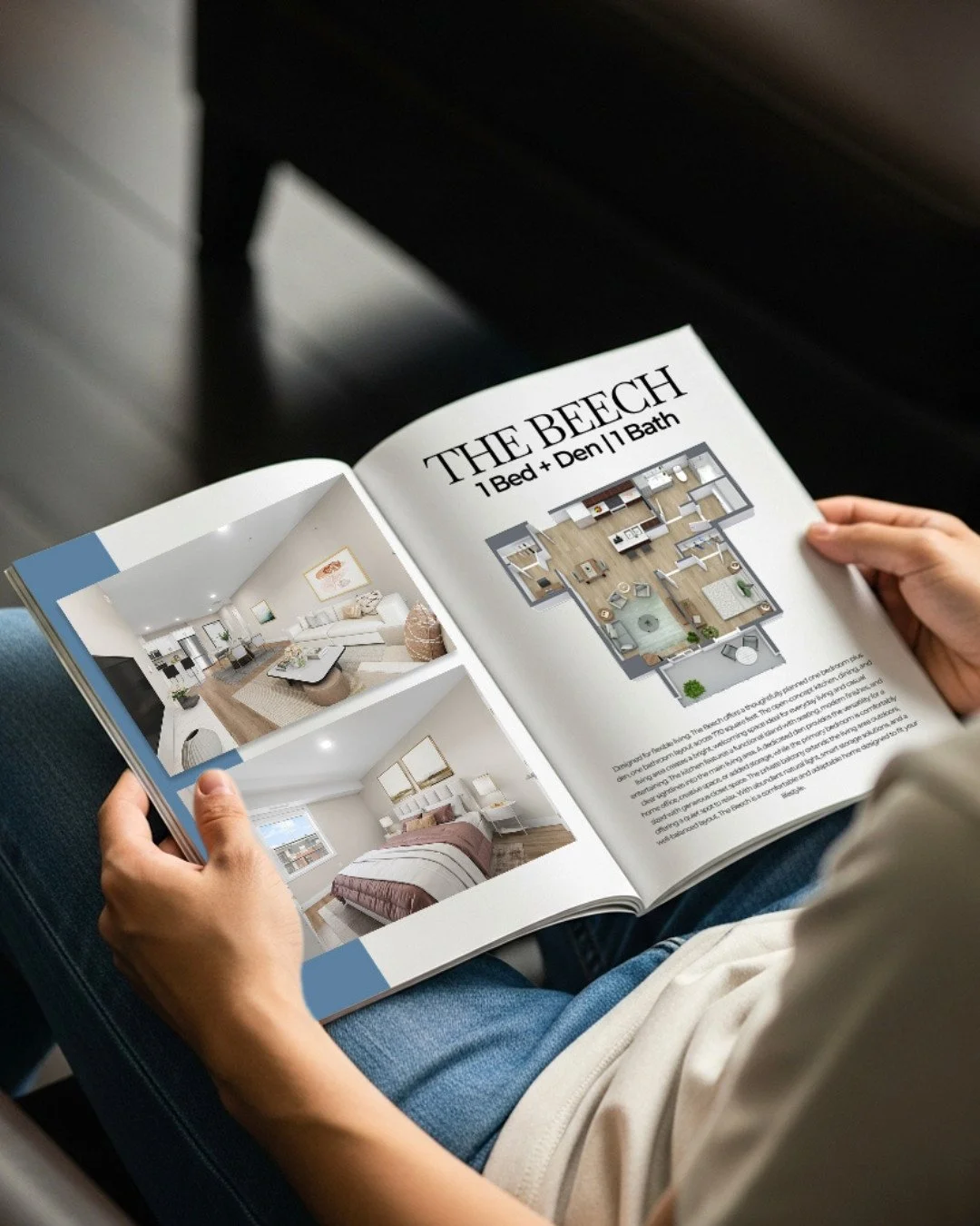 Welcome to the Beech Suite 🌱⁠
⁠
With 770 sq. ft. of thoughtfully designed space, this refined 1-bedroom + den residence balances comfort and versatility. The open-concept living area is enhanced by modern kitchen finishes, clean lines, and abundant 