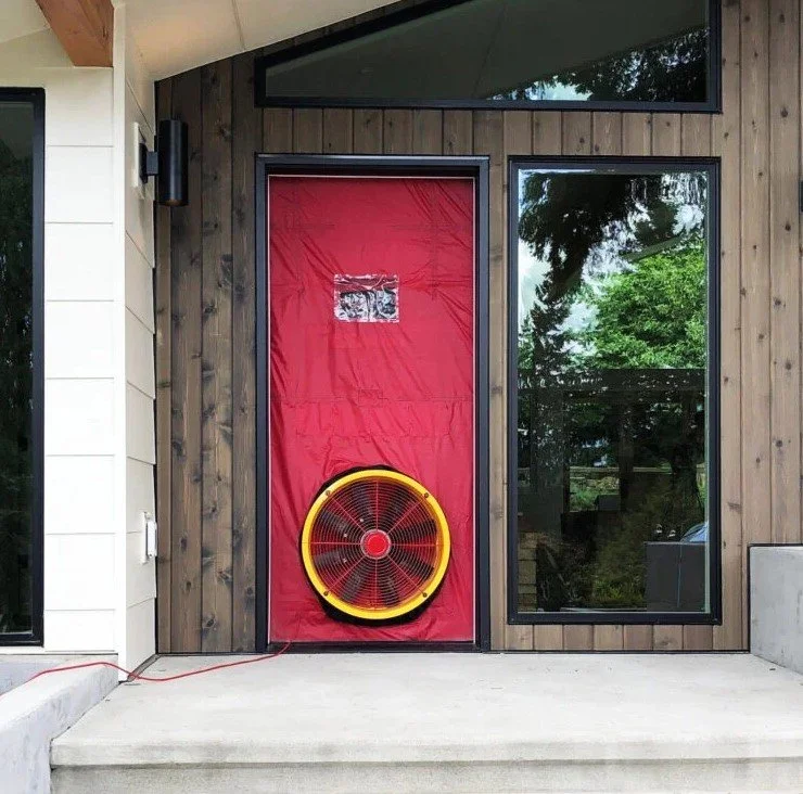 Blower door testing