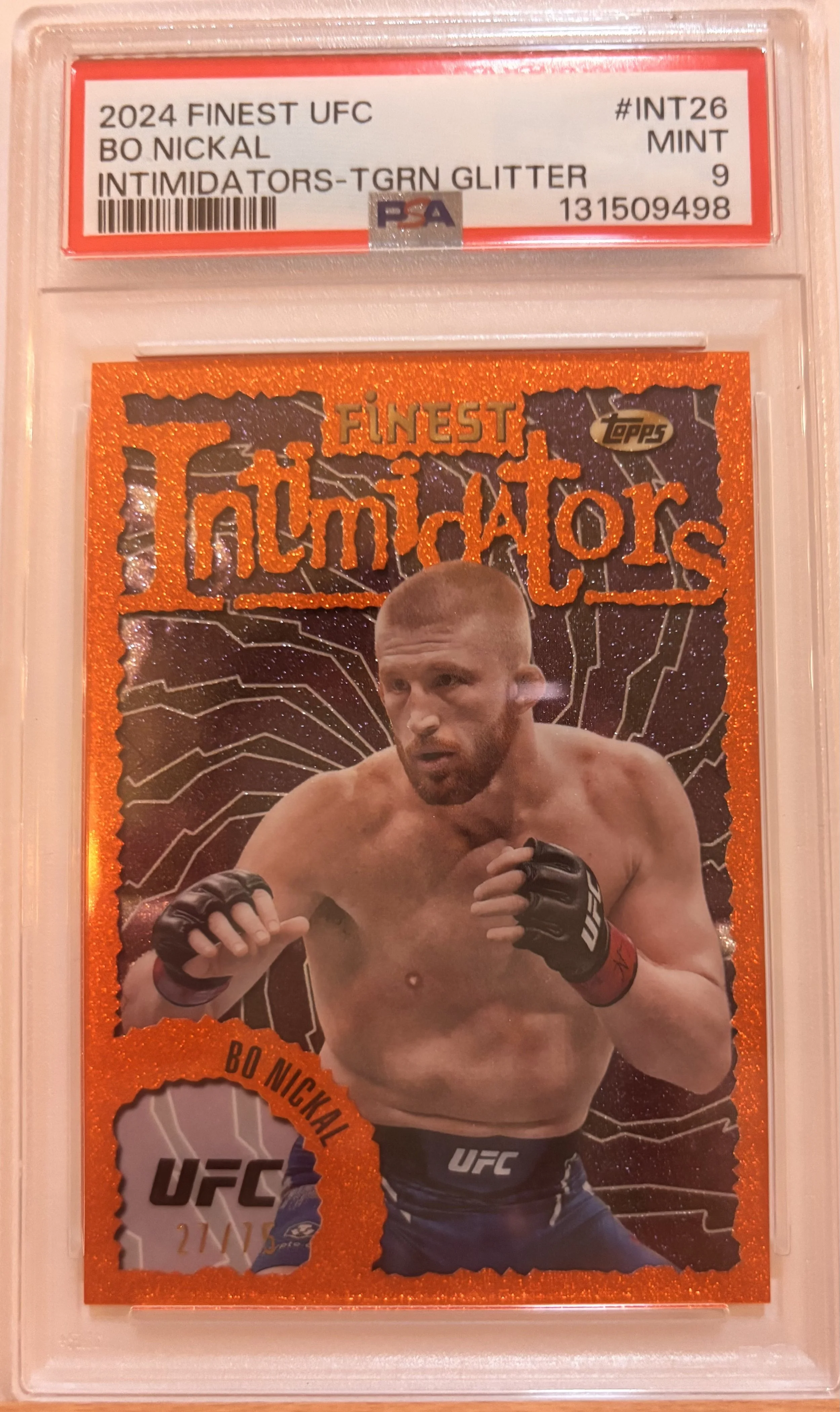 2024 FINEST UFC BO NICKAL INTIMIDATORS-TGRN GLITTER NUMBERED PSA GRADE 9