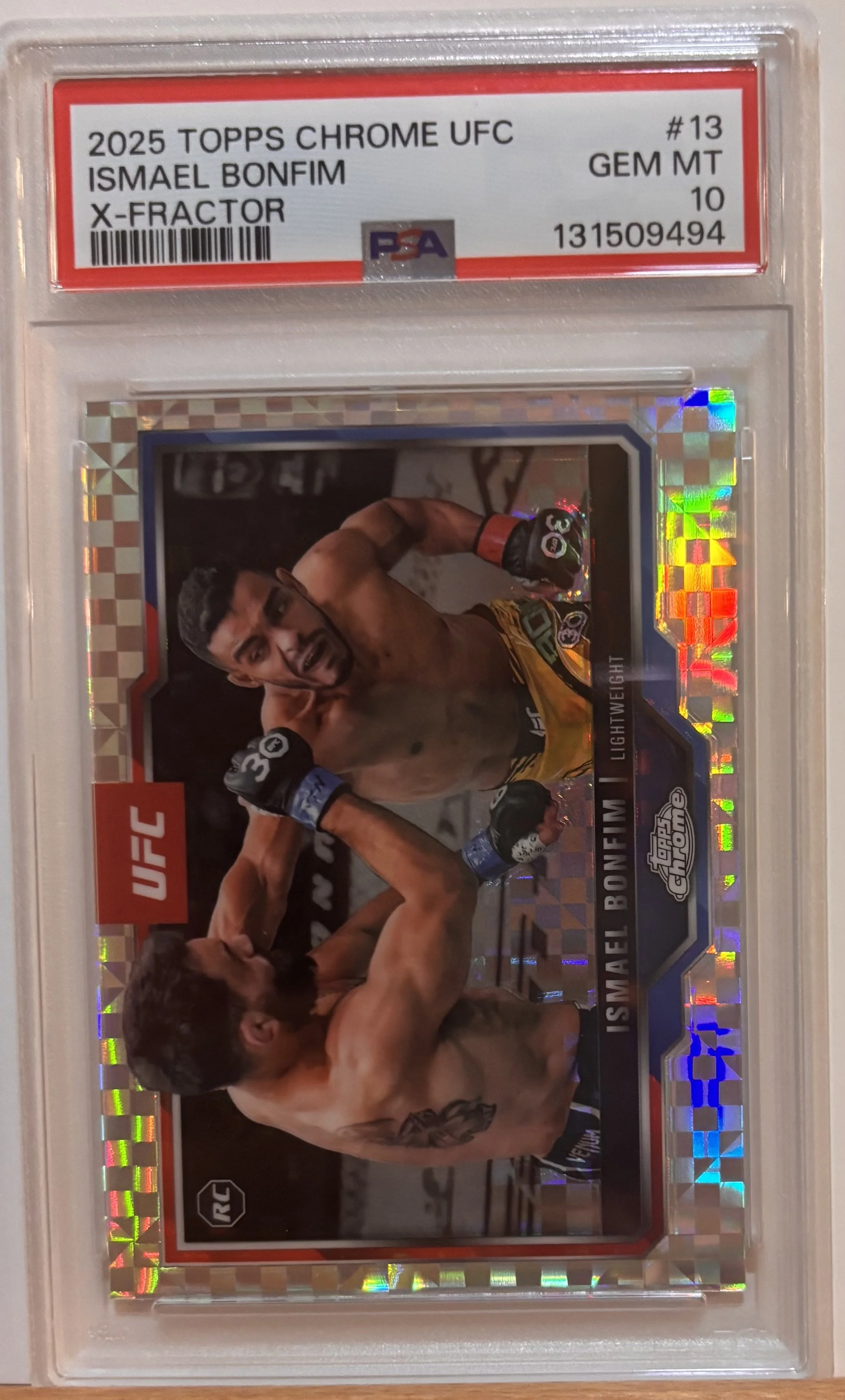 2025 TOPPS CHROME UFC ISMAEL BONFIM ROOKIE CARD GRADED