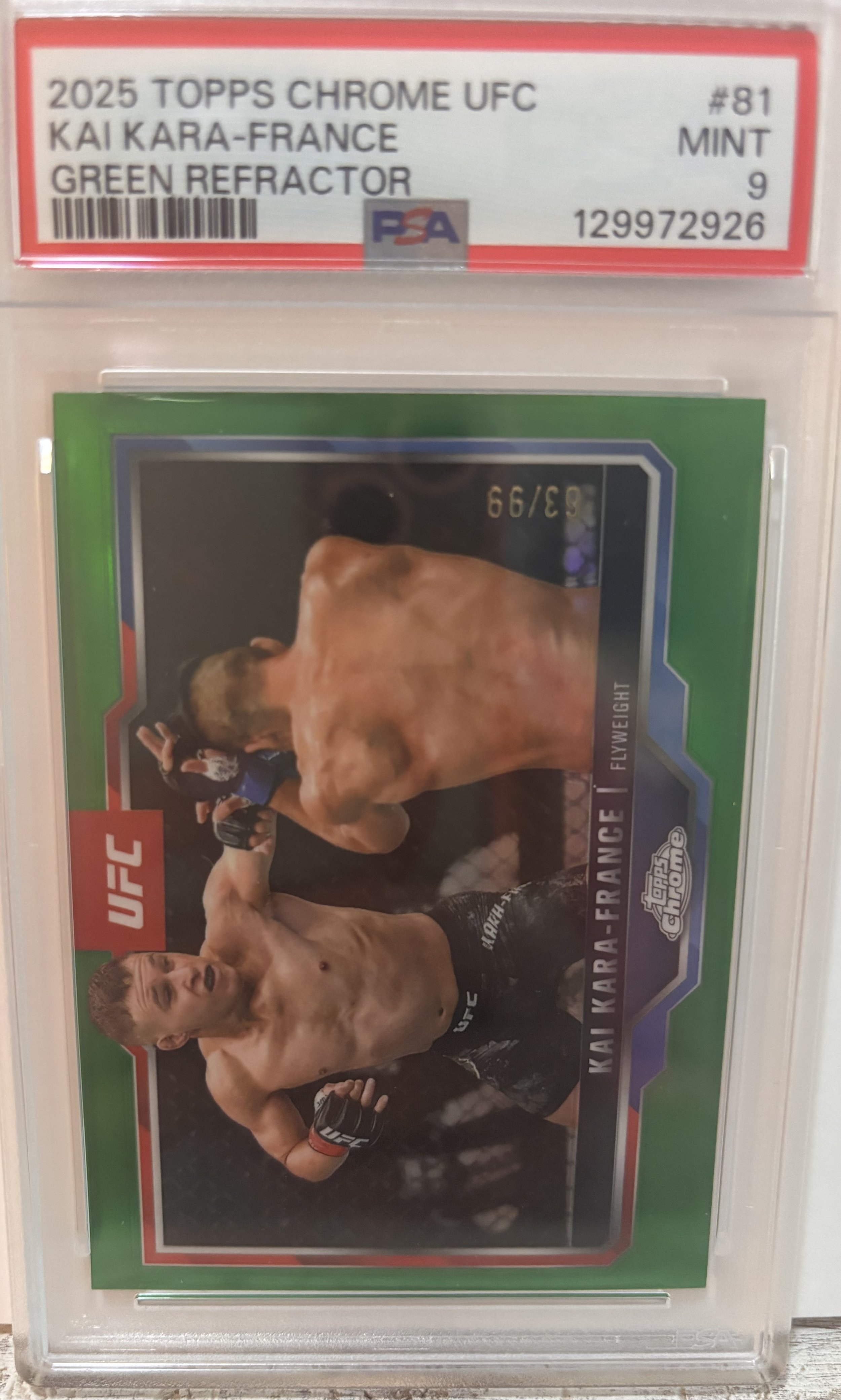2025 TOPPS CHROME UFC KAI KARA-FRANCE NUMBERED & GRADED