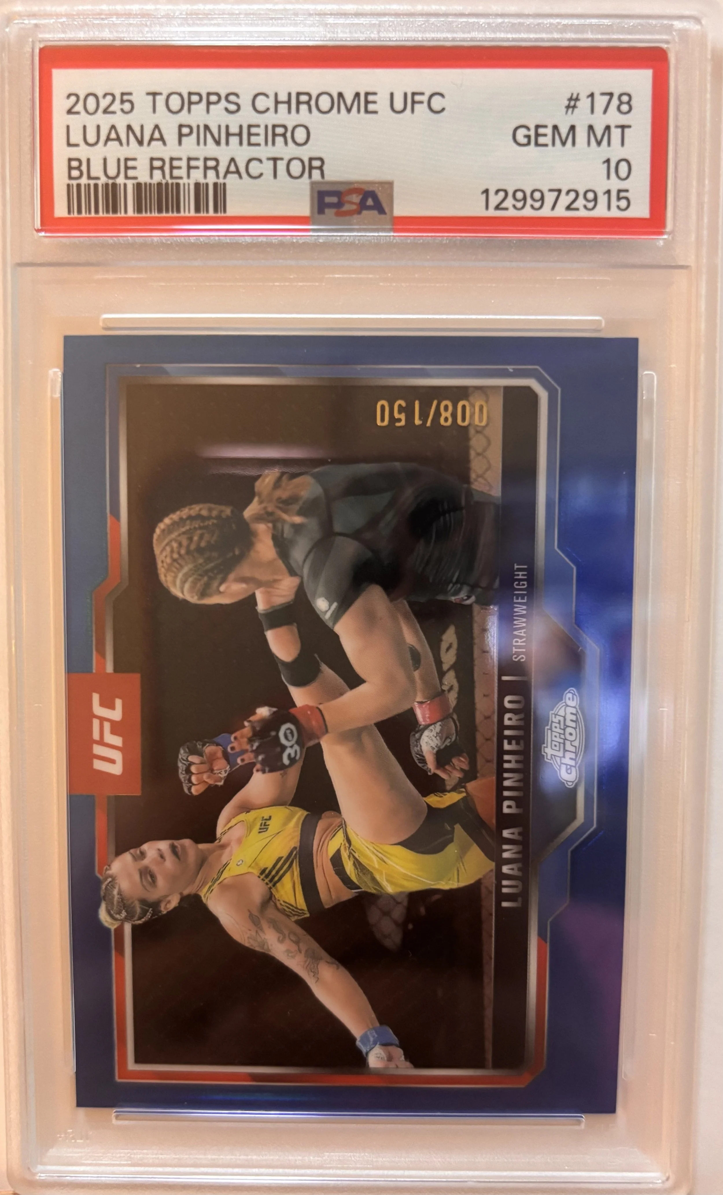 2025 TOPPS CHROME UFC LUANA PINHEIRO NUMBERED & GRADED