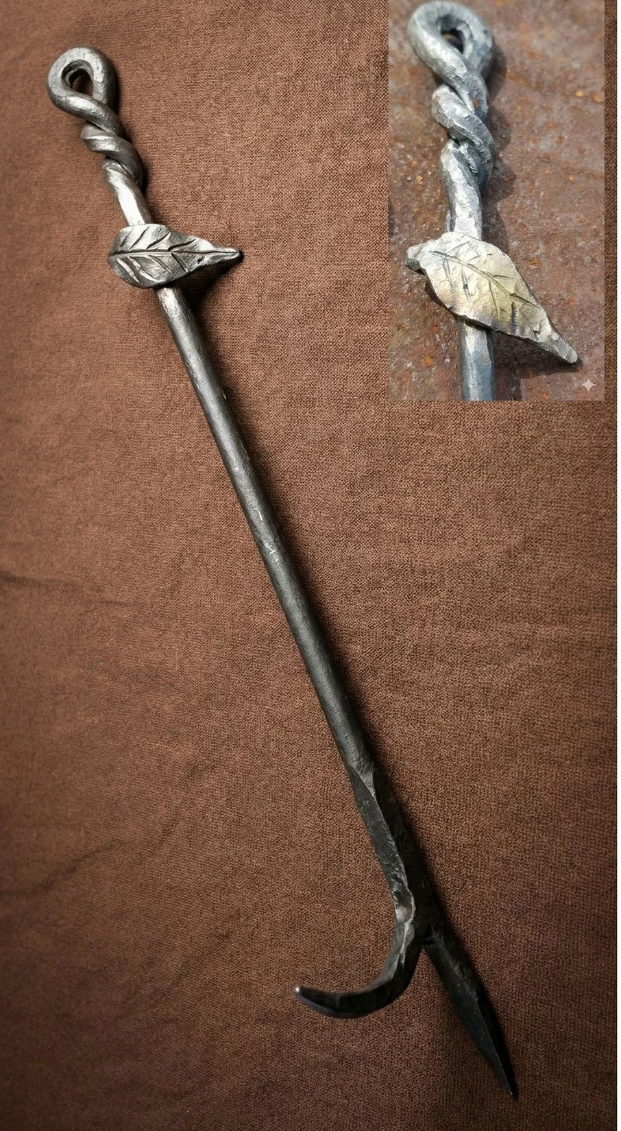 Fireplace Poker w/ Leaf