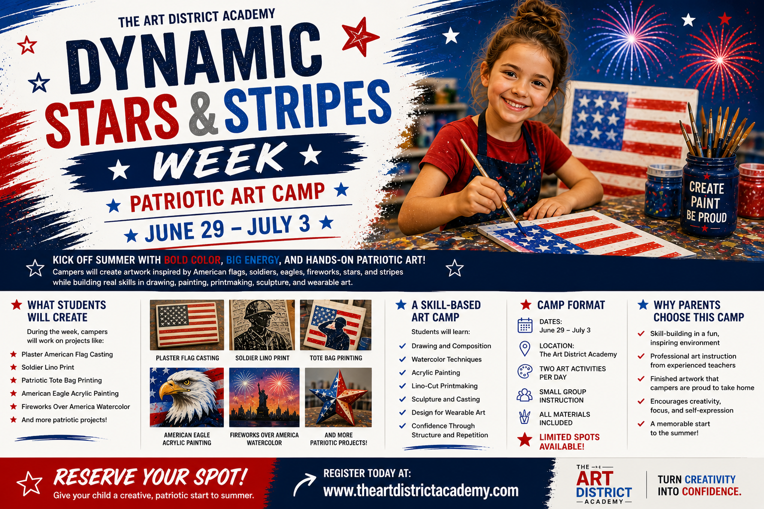 🇺🇸 Dynamic Stars &amp; Stripes Week Calendar